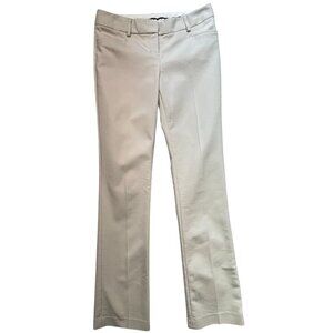Express Women's Flare Leg Dress Pants Flat Front Size 0R Light Beige Solid Pocke